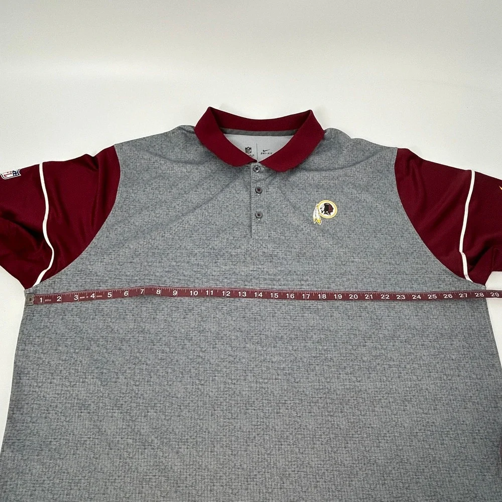 Washington Redskins NFL Shirt Men's 3XL Gray‎ Nike Dri-Fit Short Sleeve Polo